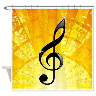  Golden Light Music Note Shower Curtain  Use code FREECART at Checkout