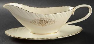 Lenox China Orleans Gravy Boat with Attached Underplate, Fine China Dinnerware  