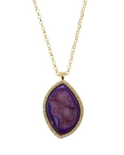 Freeform Druzy Pendant Necklace, Purple