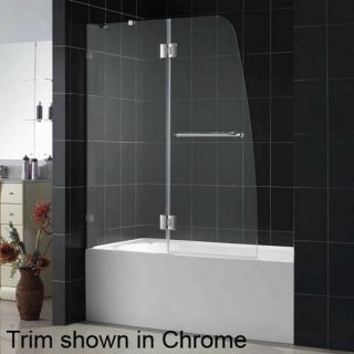 Dreamline SHDR314858604 Shower Door, 48 x 58 Aqua Clear Hinged Glass Bathtub Door Brushed Nickel