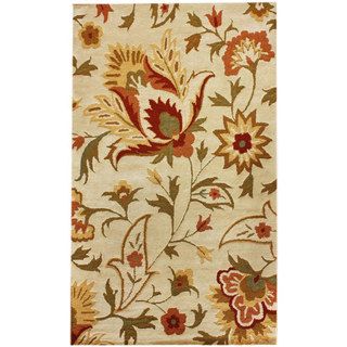 Nuloom Handmade Bold Floral Ivory Wool Rug (3 X 5) (MultiPattern: FloralTip: We recommend the use of a non skid pad to keep the rug in place on smooth surfaces.All rug sizes are approximate. Due to the difference of monitor colors, some rug colors may var