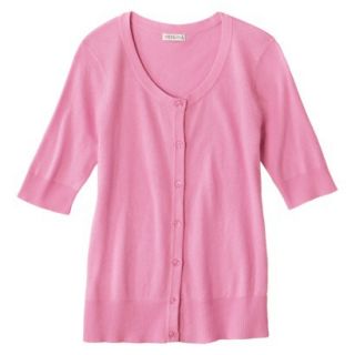 Merona Womens Short Sleeve Cardigan   Peppy Pink   XS