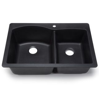 Blanco Silgranit Diamond Anthracite Dual Mount Double Bowl Kitchen Sink (AnthraciteCut out template providedStyle: Dual mountSink type: KitchenExterior dimensions: 33 inches wide x 22 inches long x 9 inches deepInterior dimensions: 29 inches wide x 18.63 