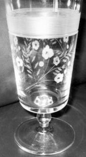 Rock Sharpe 3006 10 Iced Tea   Stem #3006, Cut Floral And Band On Bowl