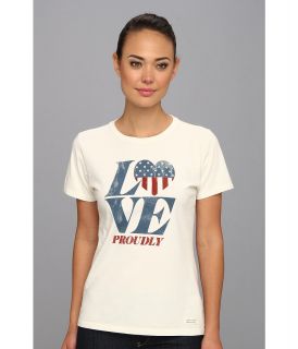 Life is good Love Proudly Crusher Tee Womens T Shirt (White)
