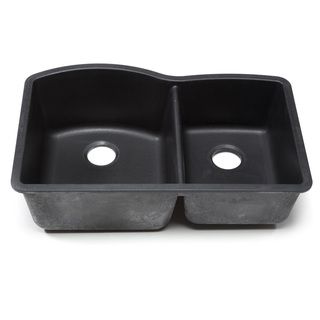 Blanco Silgranit Diamond Anthracite 1 3/4 Undermount Double Bowl Kitchen Sink (AnthraciteCut out template providedStyle: UndermountSink type: KitchenExterior dimensions: 32 inches wide x 21 inches long x 9 inches deepInterior dimensions: 29 inches wide x 