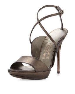 Gilina Crisscross Ankle Wrap Sandal, Mercurio