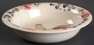 Gibson Designs Good Morning Soup/Cereal Bowl, Fine China Dinnerware   Red/Blue F