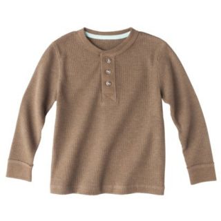 Cherokee Infant Toddler Boys Long Sleeve Thermal Henley Shirt   Mud Hut 5T