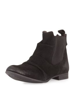 Anise Ruched Suede Bootie, Black