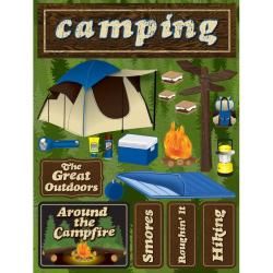 Signature Dimensional Camping Stickers