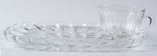 Anchor Hocking Classic Clear Snack Plate and Cup Set   Clear, Pressed, Star Base