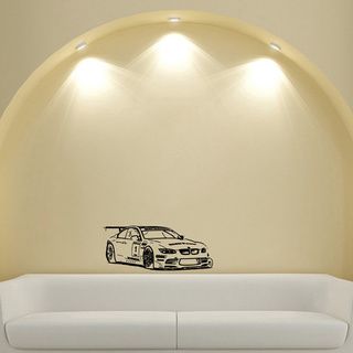 Bmw Rally Racing Spoiler Machine Design Vinyl Wall Art Decal (Glossy blackEasy to apply and remove, instructions includedDimensions: 25 inches wide x 35 inches long )