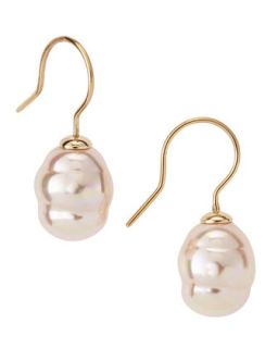 12mm Baroque Pearl Earrings, Pink